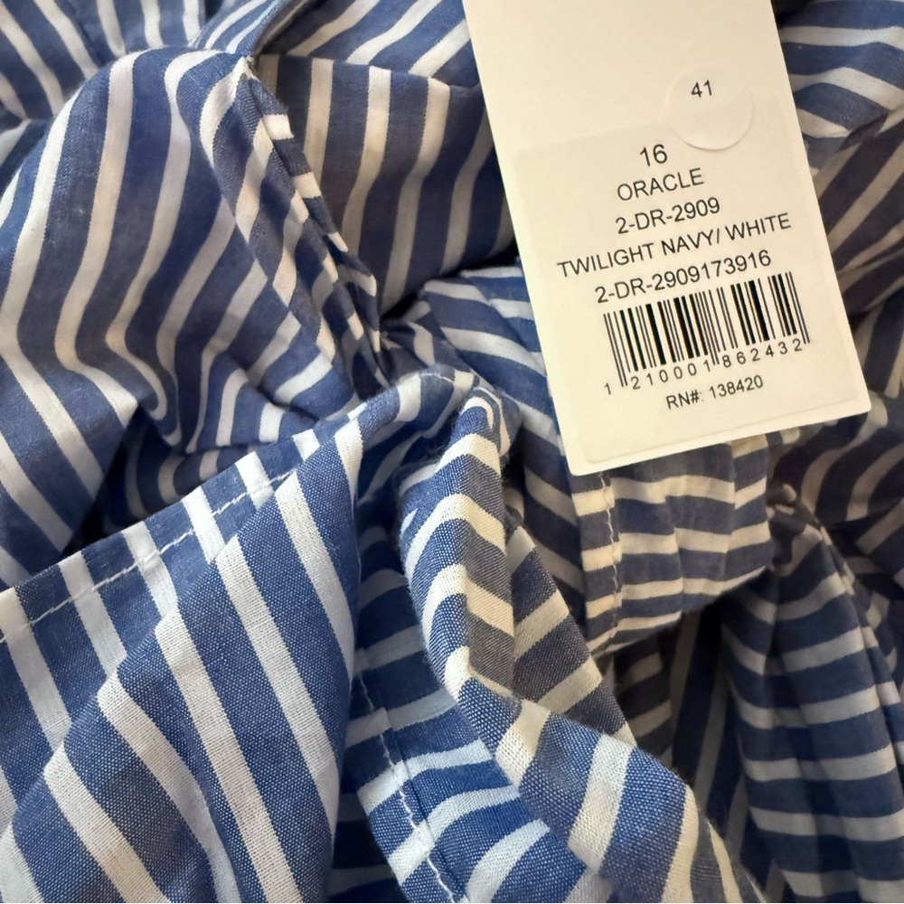 Etcetera Striped Wrap Summer Beach Dress NWT Size 16 - Picture 5 of 5